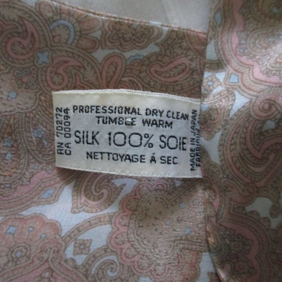 1990s silk pastel paisley skinny scarf - Picture 4 of 7